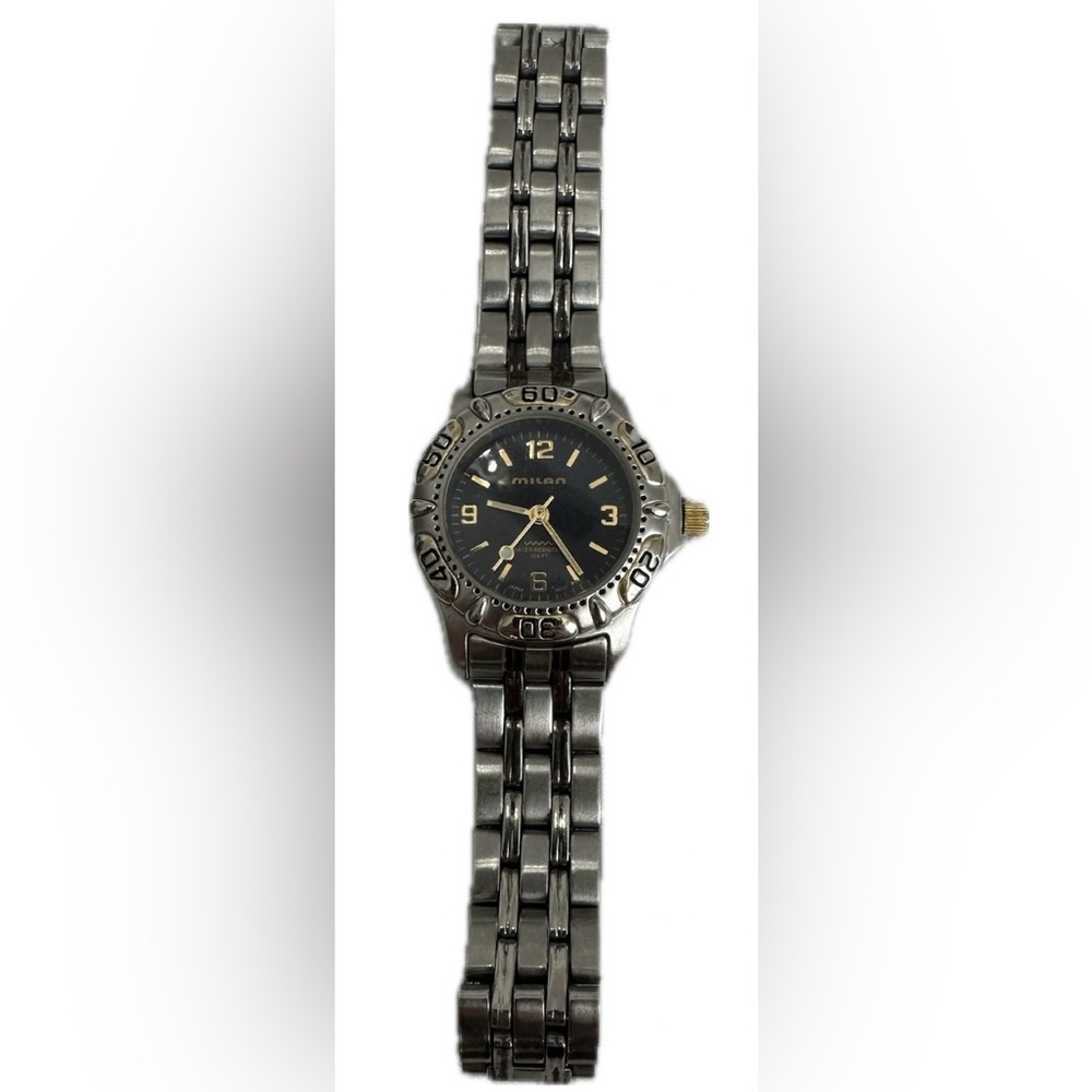 Milan Stainless Steel silver and Blue Quatrs Women's Watch